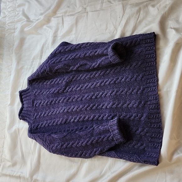MODA INT'L (Victoria's Secret) Wool Cable Knit, Purple Sweater, Small, $50 - Picture 13 of 14